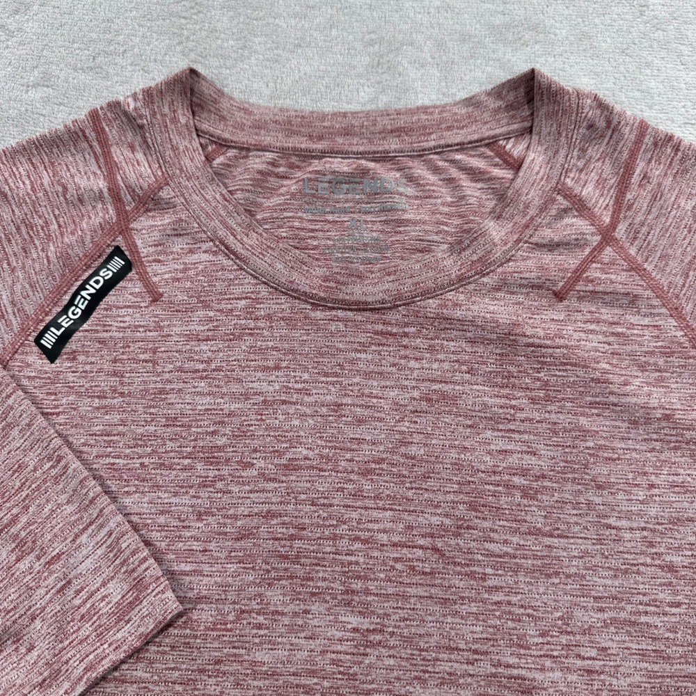 Legends Enzo T-Shirt Men XL Heather Red Space Dye Short Sleeve Athletic Gym Tee - Picture 1 of 8